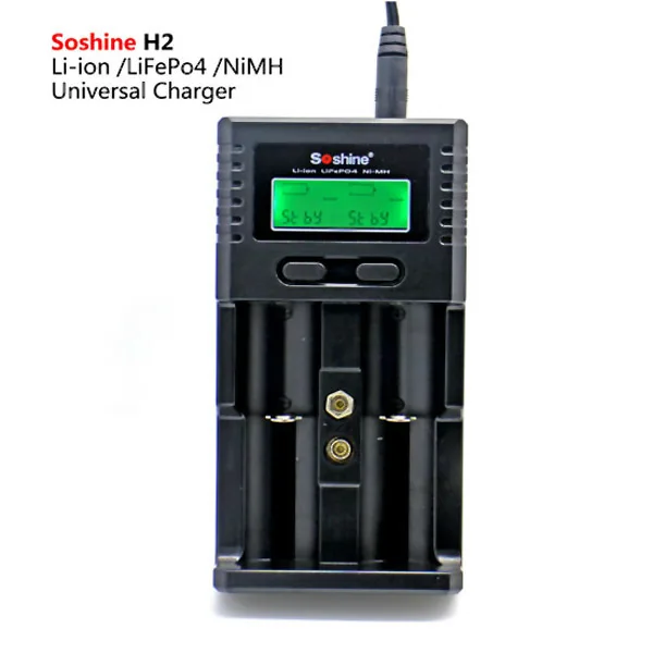 Универсальное зарядное устройство Soshine H2 с 2 слотами для литий-ионных/Ni-MH/LiFePO4