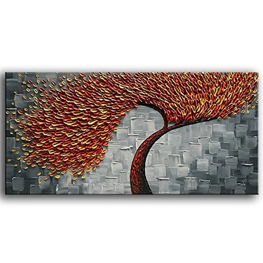 Quadros De Parede Para Sala Rich Tree Hand Painted Wall Oil Painting Canvas Artwork Art Picture Living Room Decoration | Дом и сад