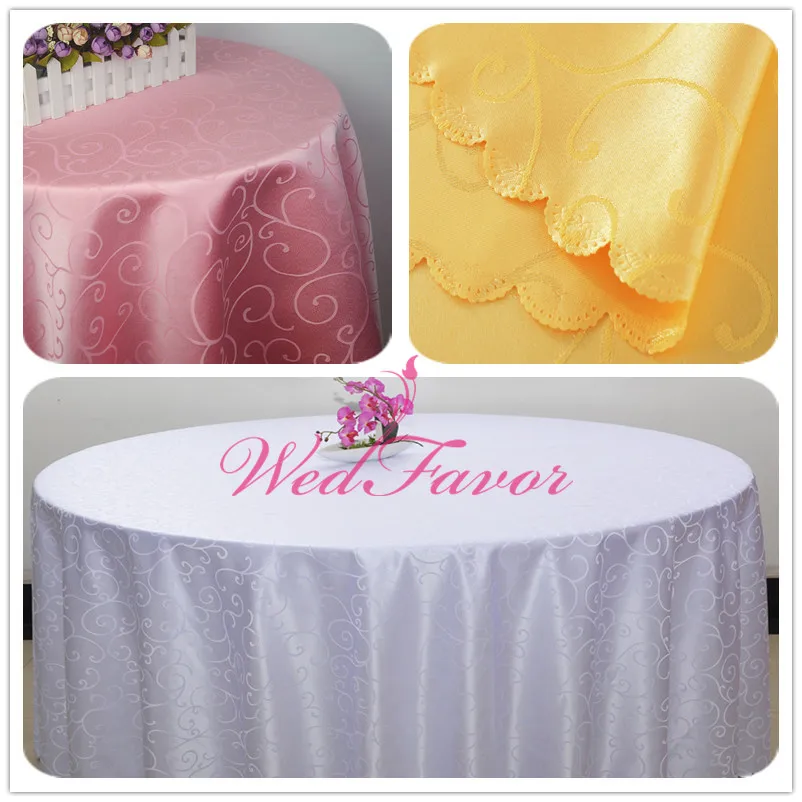 WedFavor, 1 шт., полиэстер, Круглый, для свадьбы, жаккард, скатерть для банкета, льняная, дамасская, для обеденного стола, покрытие для отеля, вечерние, Декор