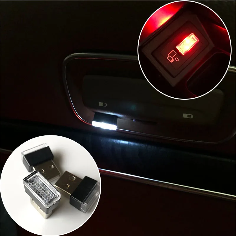 1 шт. автомобильный Стайлинг USB атмосферный свет чехол для Ford Mustang Ranger Figo KA Territory FLEX