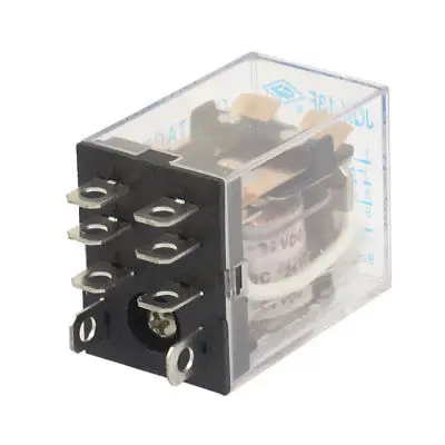 

JQX-13F DC 24V Coil 8 Pin DPDT Green LED Indicator Power Relay 5A 240VAC 28VDC