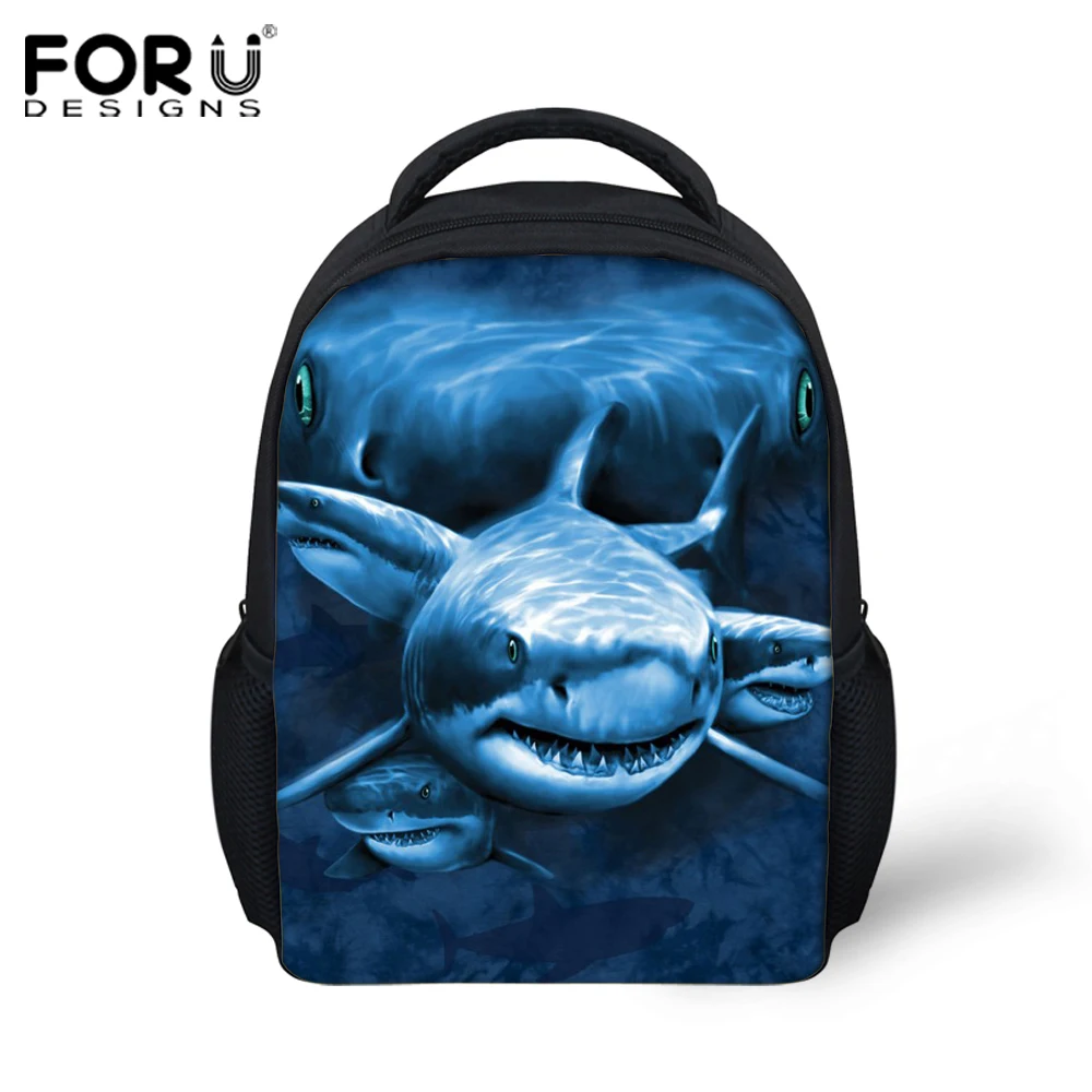 Рюкзак для мальчиков 12 дюймов с принтом акулы и дельфина|children school bags boy|backpack children