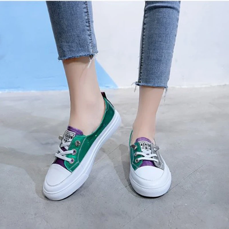 2019 Новый Для женщин повседневные туфли на плоской подошве модная обувь мягкие