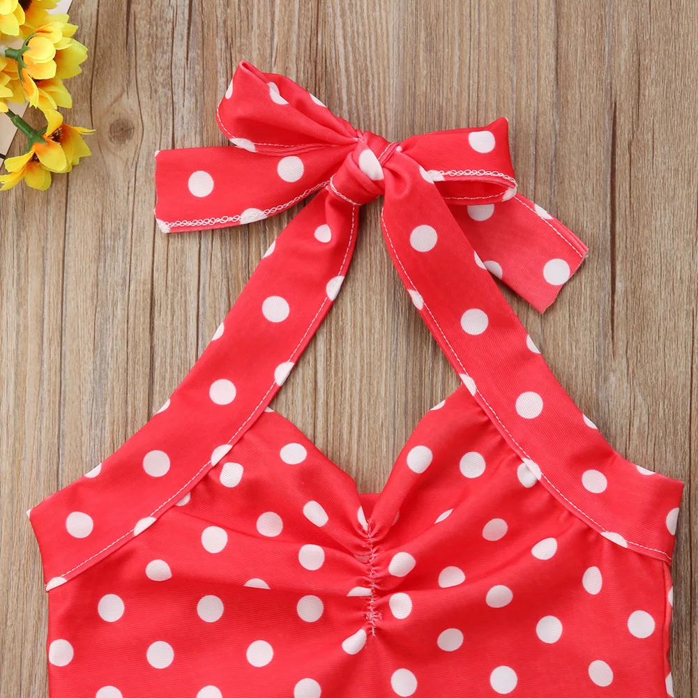 Купальный костюм в горошек для новорожденных девочек детский купальник