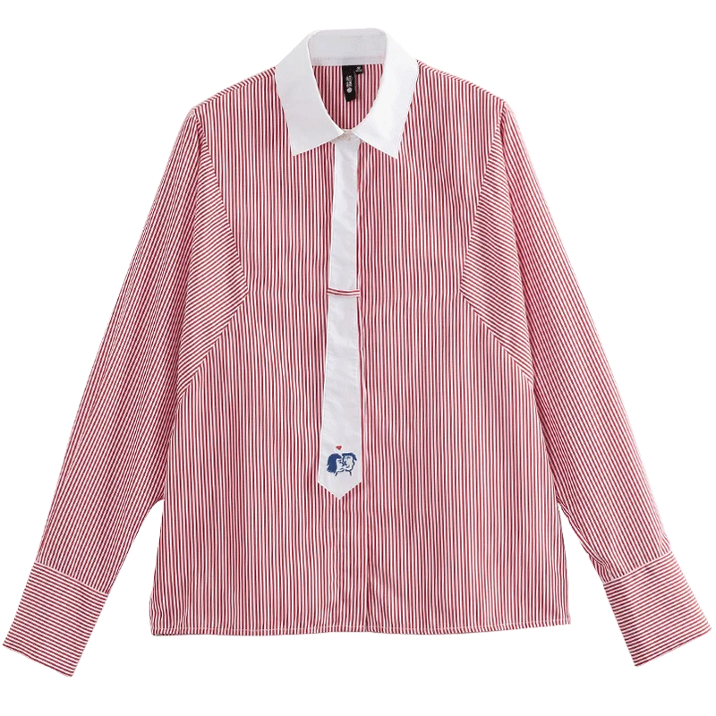 Toyouth Женская Весенняя блуза модные комплекты одежды в полоску с принтом