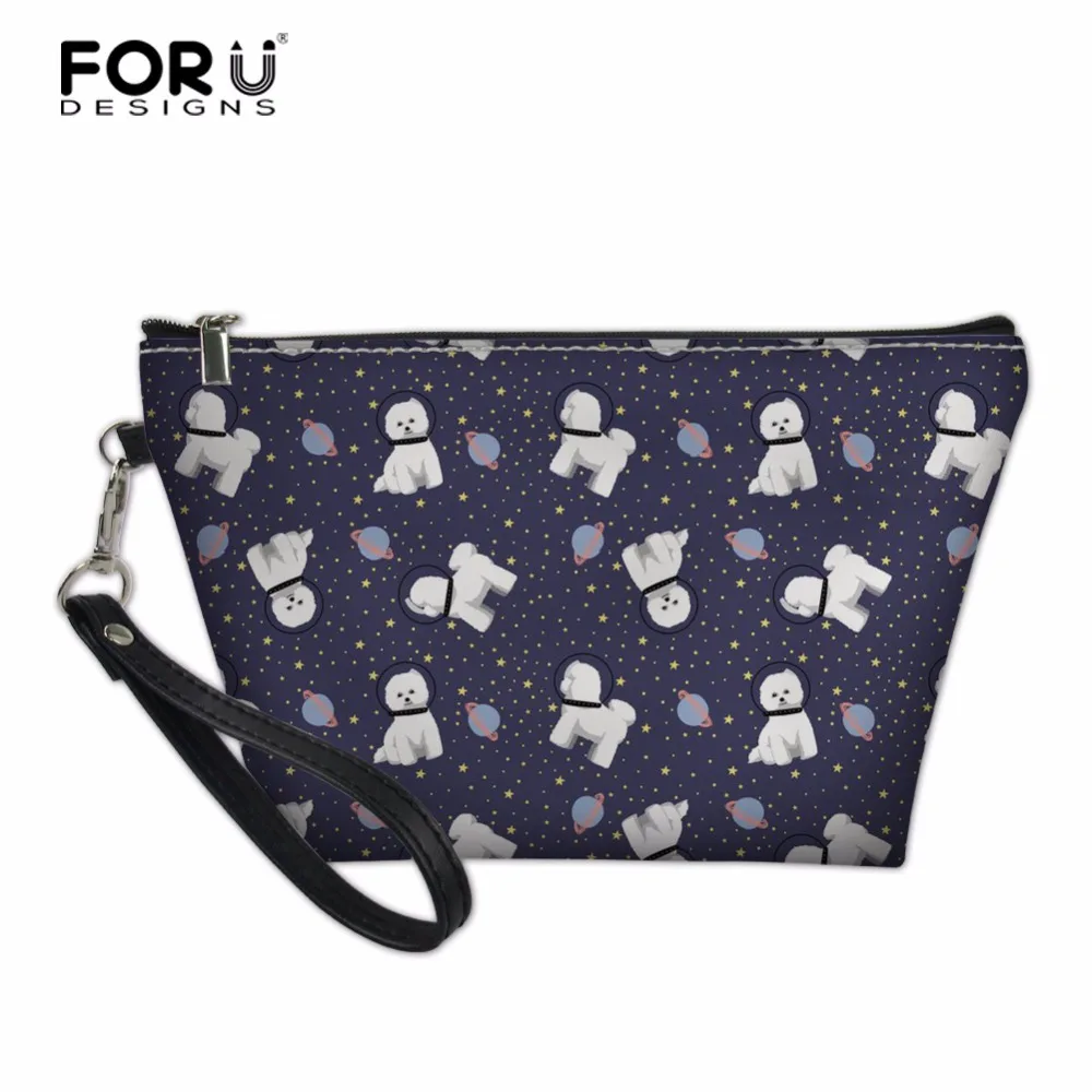 

Косметичка FORUDESIGNS для девушек, косметичка бишон фризе, Маленькая женская сумочка, Несессер из искусственной кожи, чехол для красоты, професс...