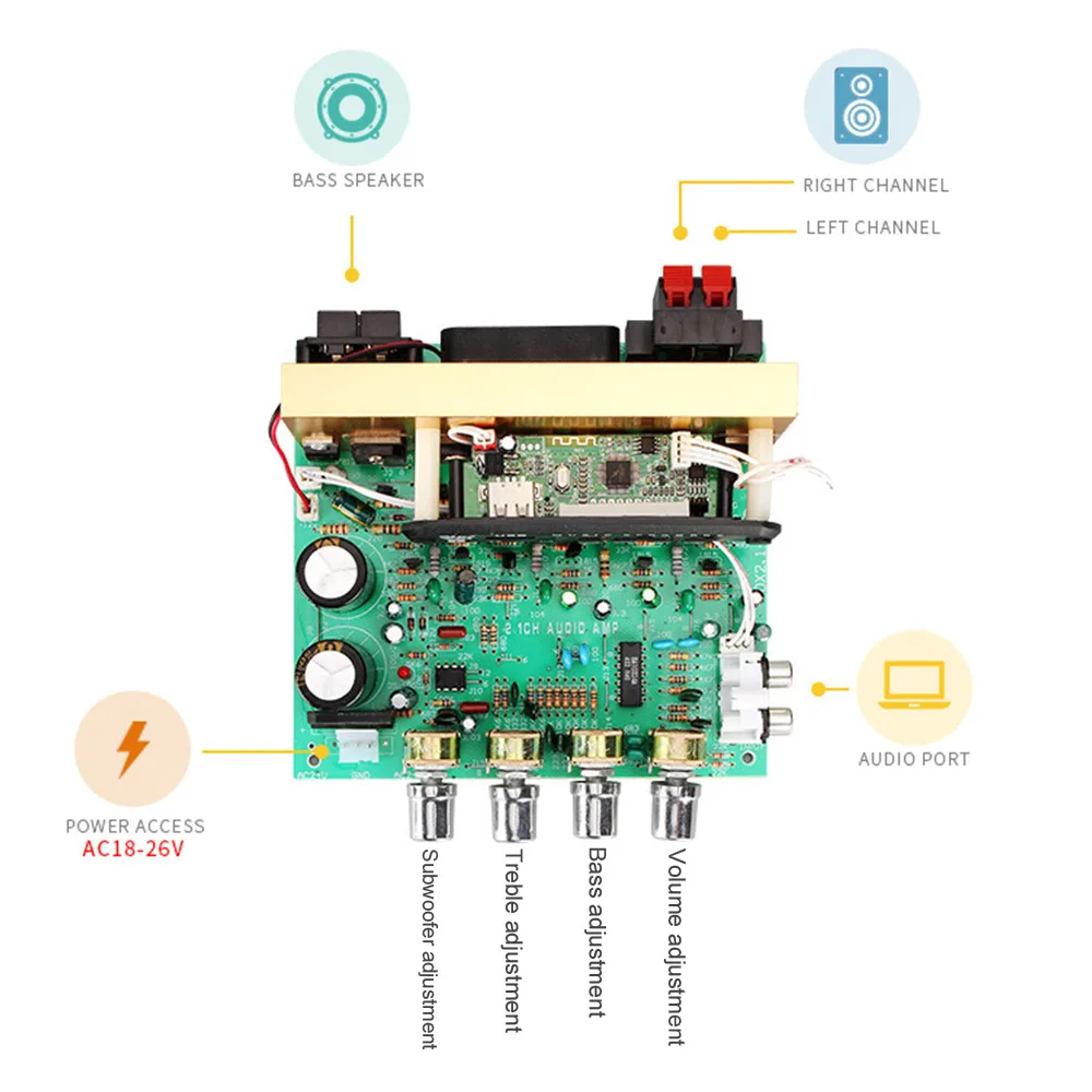 AIYIMA Bluetooth 2 1 Усилитель мощности Многофункциональный сабвуфер усилитель аудио DIY