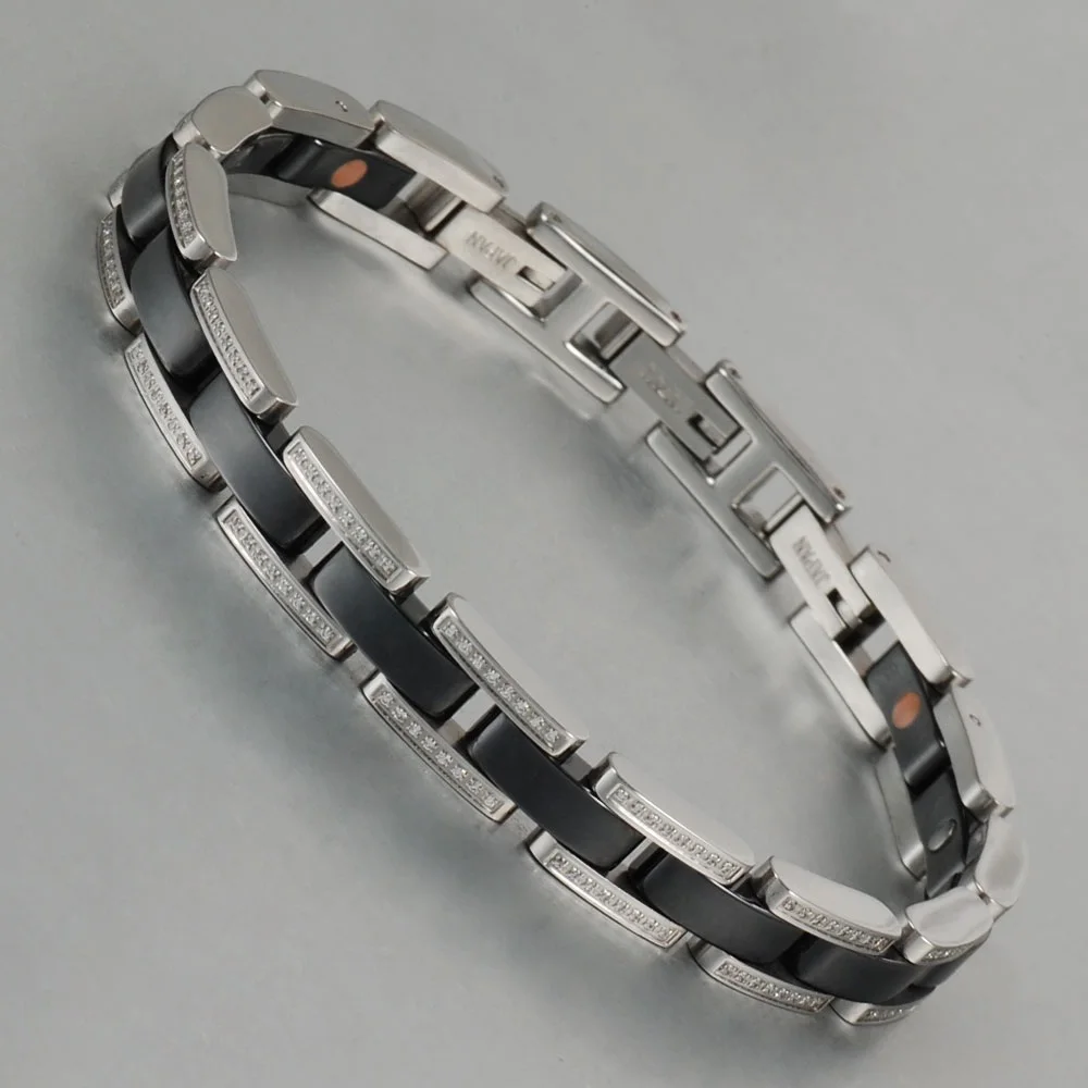 Wollet ювелирные изделия черный белый керамический твердый германиевый браслет для