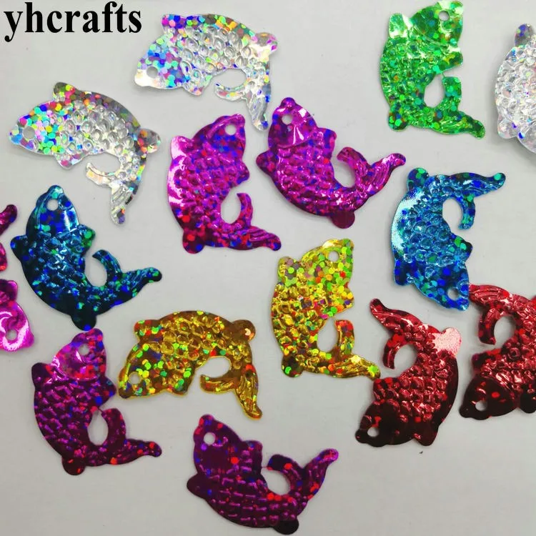 Пайетки в виде рыбок 50 г/лот 20x25 мм материал для рукоделия детского сада искусства