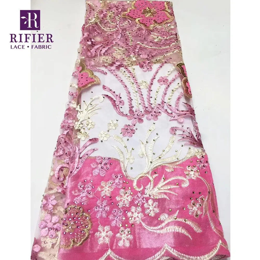 

Последняя мода французский розовый блестки кружевной ткани камни расшитые блестками гипюр бархат Сетка Тюль Свадебная сетка материал