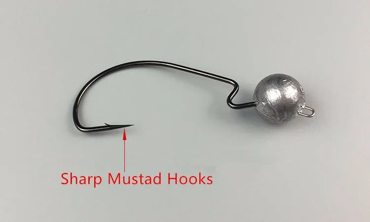 Рыболовный крючок mustad Jig Head острый Цвет червь Воблер рыболовный крючок 3,8/7,5/10,5g комплект из 3 предметов в партии