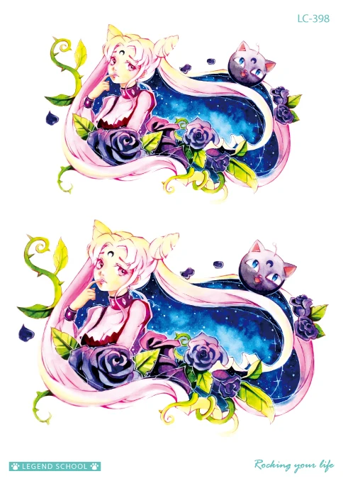 MB 2018 Сейлор Мун поддельные татуировки бант тату временный боди-арт наклейка для