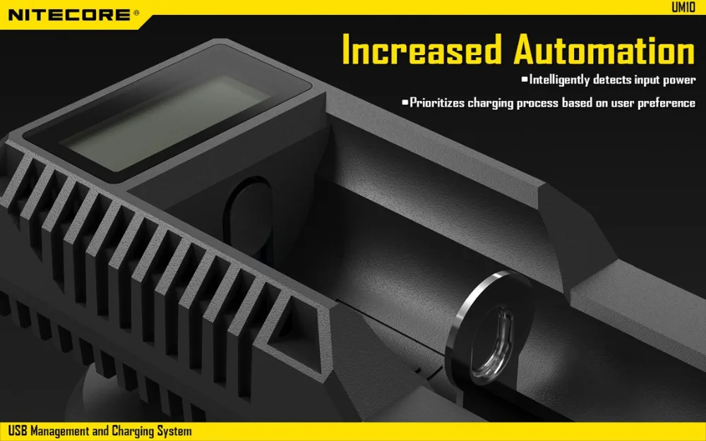 Nitecore UM10 Digital Smart USB Батарея Зарядное устройство Digi Зарядное устройство ЖК-дисплей Дисплей для 18650 17650 17670 RCR123A 16340 14500 литий-ионный Батарея