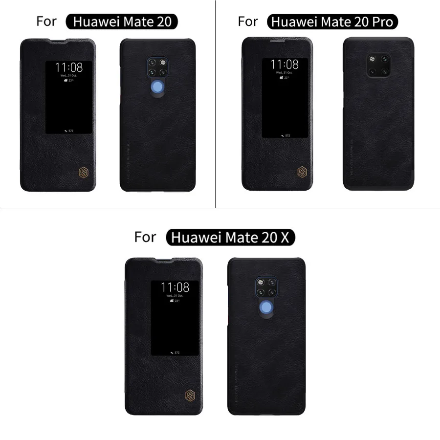 

For Huawei Mate 20 Pro Flip Case Mate 20X Mate 20 Cover Nillkin QIN Series Flip Leather Case For Mate20 with Sleep Function
