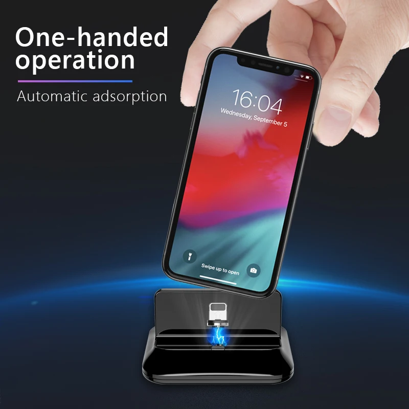 accezz magnetic charger dock micro usb 8 pin type c for iphone 8 x plus xs for samsung xiaomi huawei fast magnet charging stand free global shipping