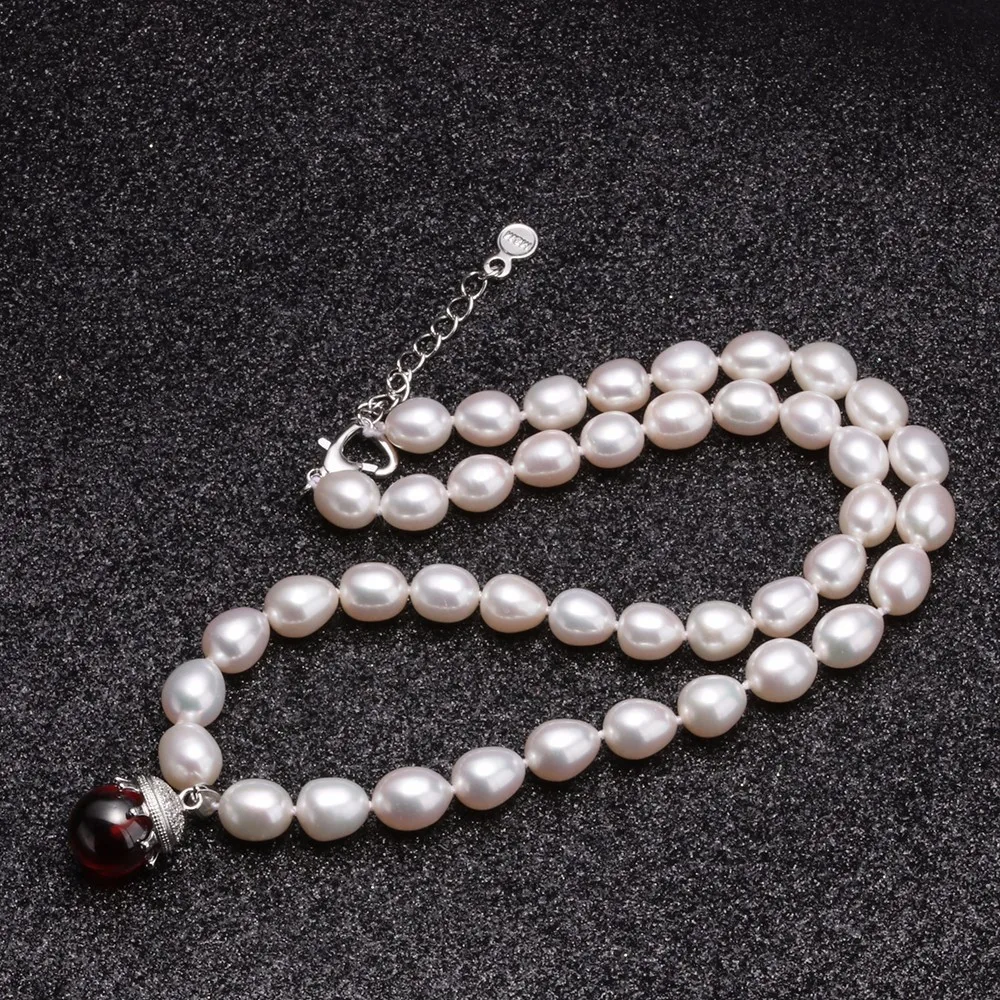 Мода 2017 г. белый жемчуг Цепочки и ожерелья Наборы для ухода за кожей Свадебные 8-9