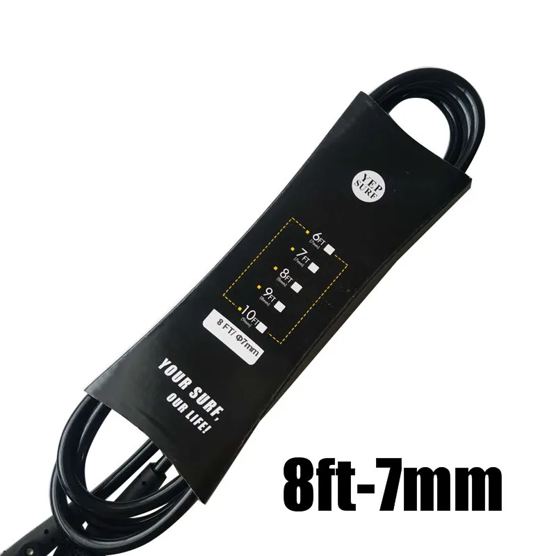 8ft-7mm black 1 шт., прямой поводок для серфинга, 8 футов, 7 мм, поводок для серфинга, супер прочная тесьма из неопрена - Цвет: 8ft-7mm black