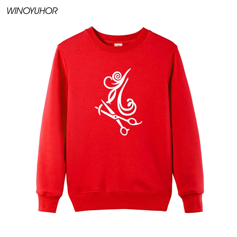 Женские зимние парикмахерские толстовки с длинным рукавом и круглым вырезом