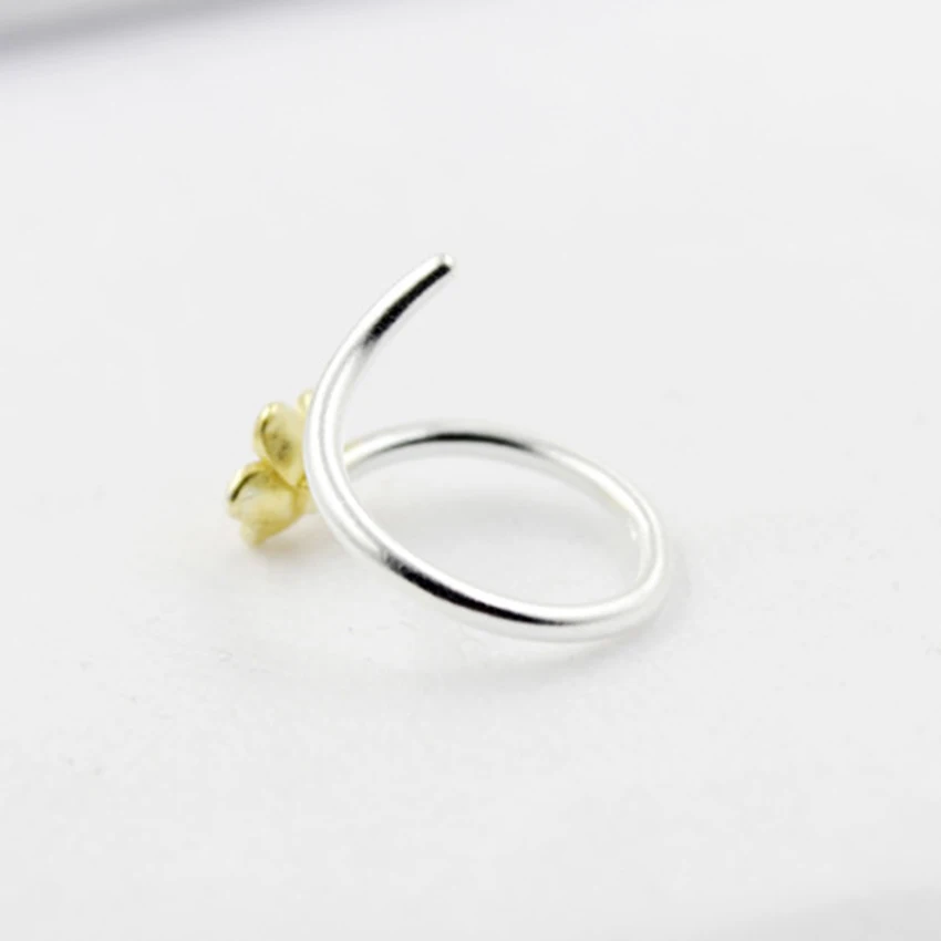 QIAMNI желтая Сакура цветы Открытое кольцо подарок Bijoux Anillos рождественские