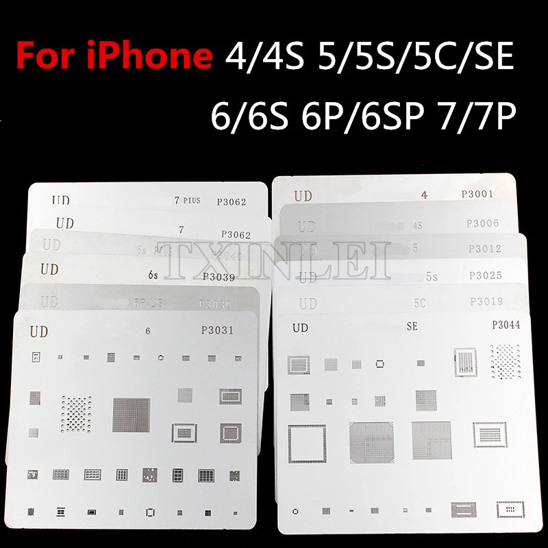 IC ремонт BGA паяльная трафареты для реболлинга Iphone 4 4s 5 5S 6S 6 Plus 7 + шаблон мобильный