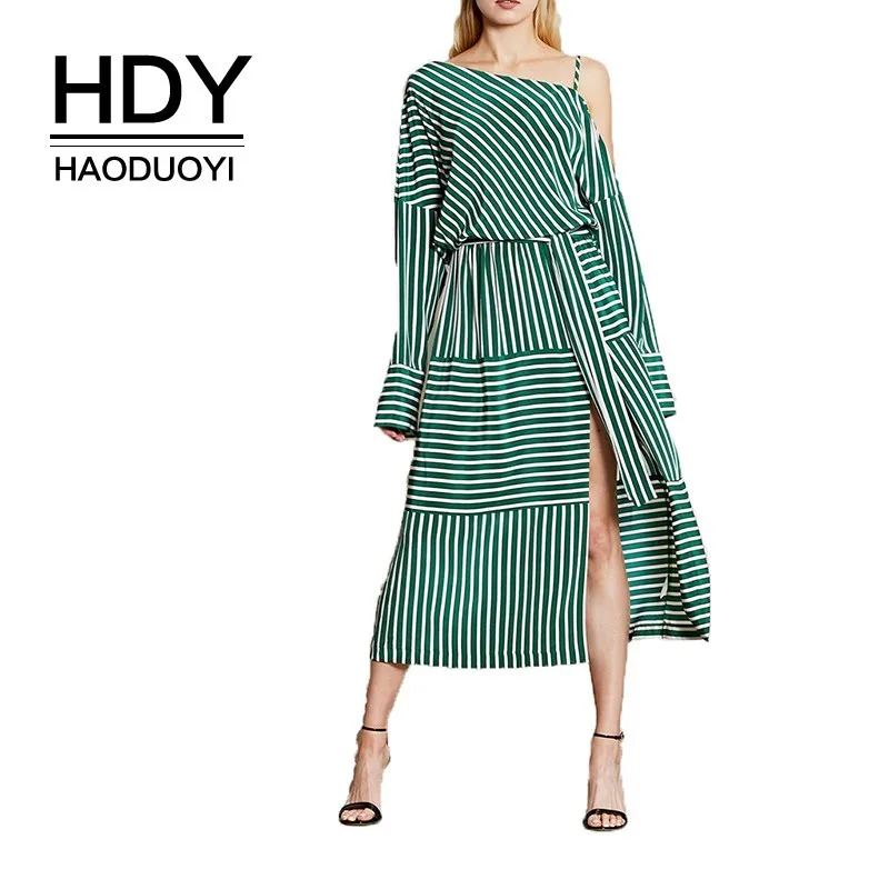 Женское платье HDY Haoduoyi повседневное Ассиметричное на одно плечо с вырезом