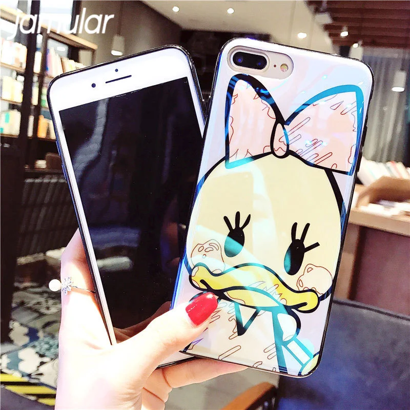 Милый мультяшный чехол для телефона с ромашками для iPhone X, мягкий чехол из ТПУ для iPhone 8, 7, 6, 6S Plus, 6, 7, 8 Blue Ray, светильник, чехол