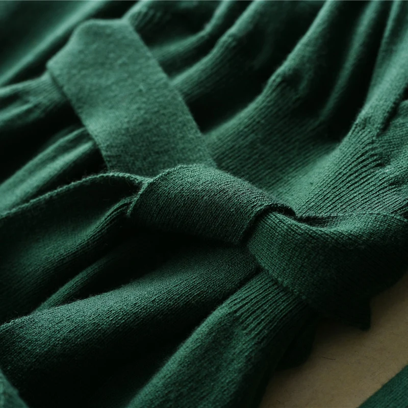 HZYRMY Весна и Осень Новый женский кашемировый свитер платье с v-образным вырезом