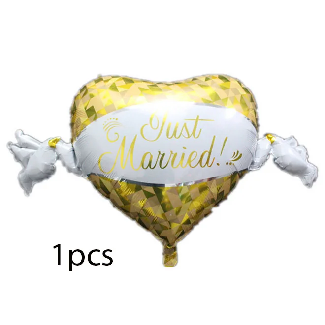 just married 1 шт. свадебные украшения из фольги для жениха и невесты, воздушные шары для свадьбы, для мальчиков и девочек, гелиевые шары для любви, вечерние игрушки на День святого Валентина - Color: just married