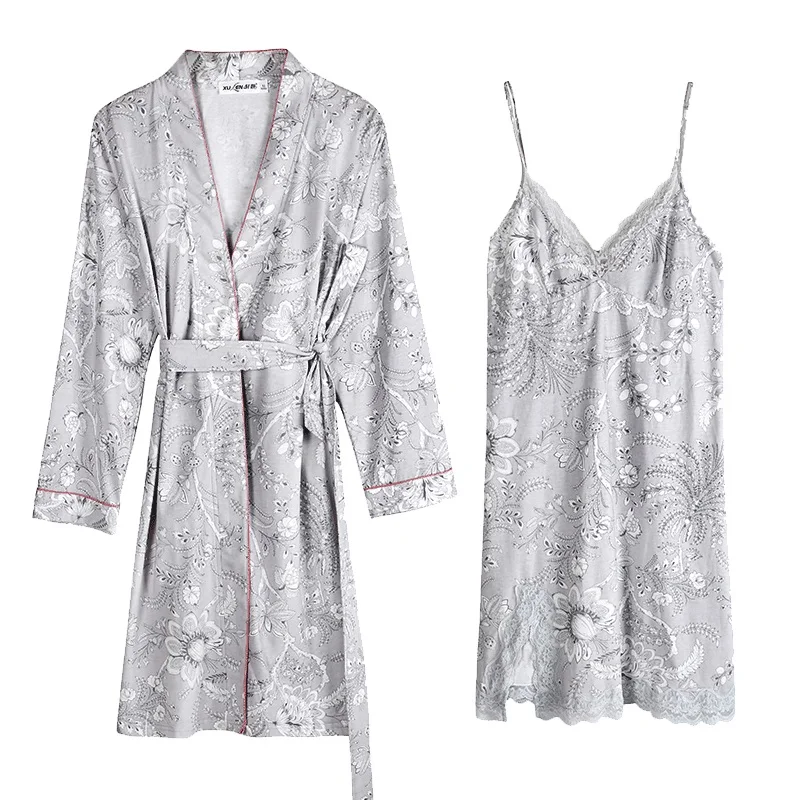 Женское платье с v образным вырезом и цветочным принтом комплект из двух