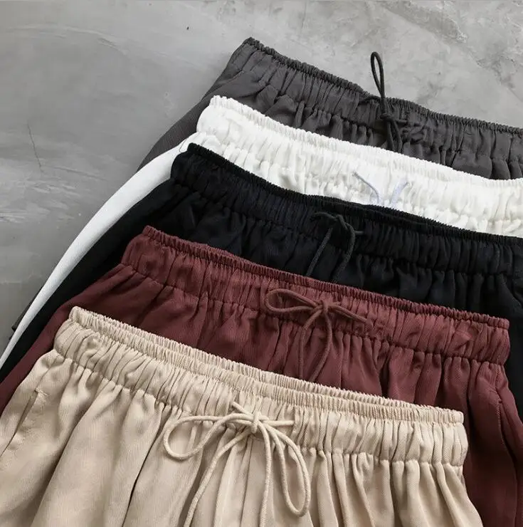 Женские летние шелковистые шорты из аммиака размера плюс женские эластичные