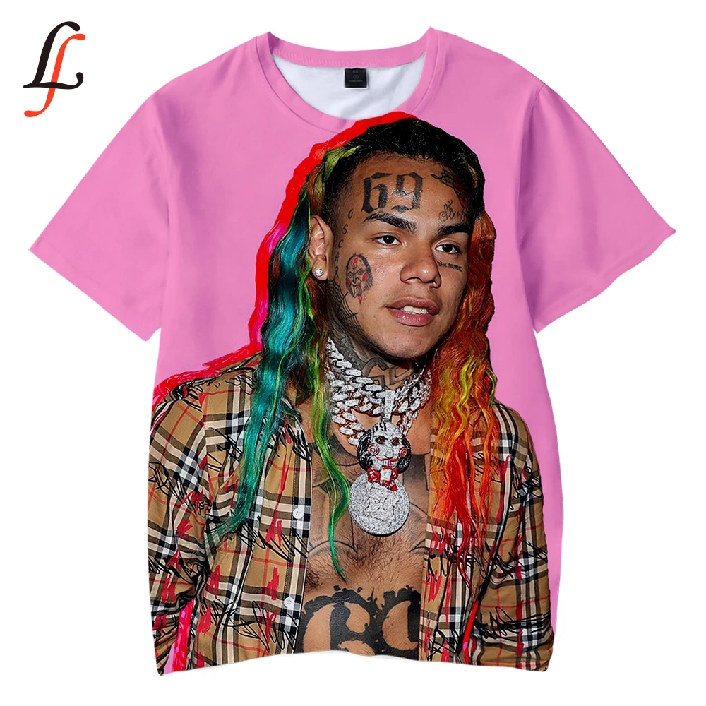 6ix9ine harajuku/Детская футболка с объемным рисунком Мягкая мультяшным принтом круглым