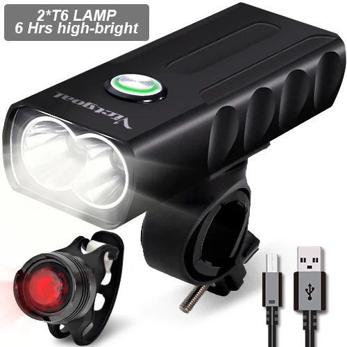 BX2 Bike Light VICTGOAL USB Перезаряжаемый велосипедный светильник, передний светодиодный IPX5 Водонепроницаемый Светильник-вспышка, велосипедный светильник, яркий велосипедный головной светильник, задний светильник, наборы - Цвет: BX2 Bike Light