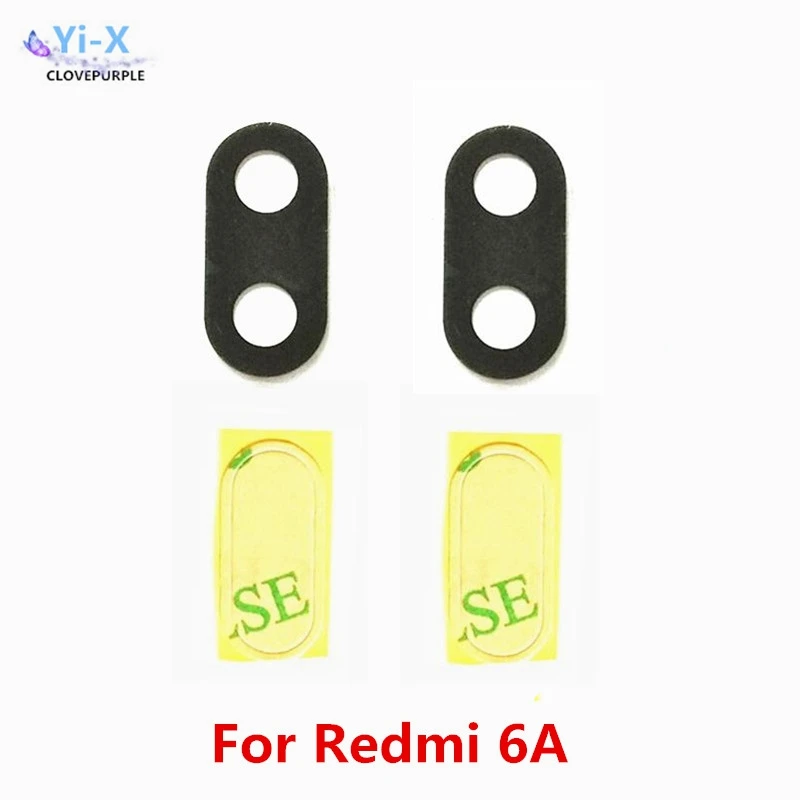 Стеклянный объектив задней камеры 10 шт./лот для Xiaomi Redmi 6A Mi с наклейкой|Корпусы и