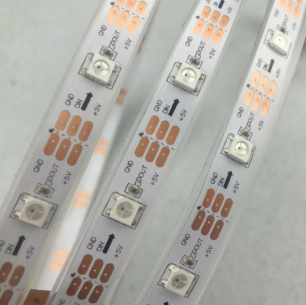 5m DC5V WS2812B led pixel srip IP68 в Кремниевой трубке 30 шт WS2812B/M с пикселями 36 Вт Белая печатная