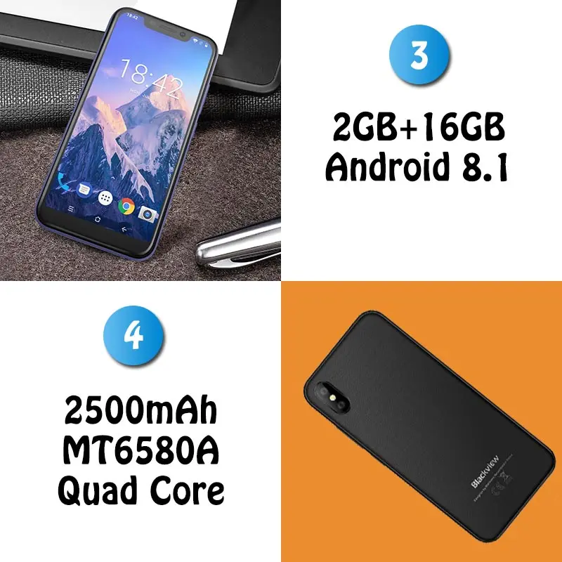 2018 Оригинал BLACKVIEW A30 смартфон 19:9 5 &quotFHD 2500 мАч Android 8 1 2 ГБ Оперативная память 16