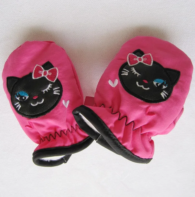 Симпатичные Еж 0-2 Год Inflant Ребенок Водонепроницаемый Лыжах Рукавицы красная