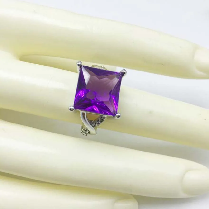 Волшебное кольцо с фиолетовыми кристаллами новое специальное турмалиновое