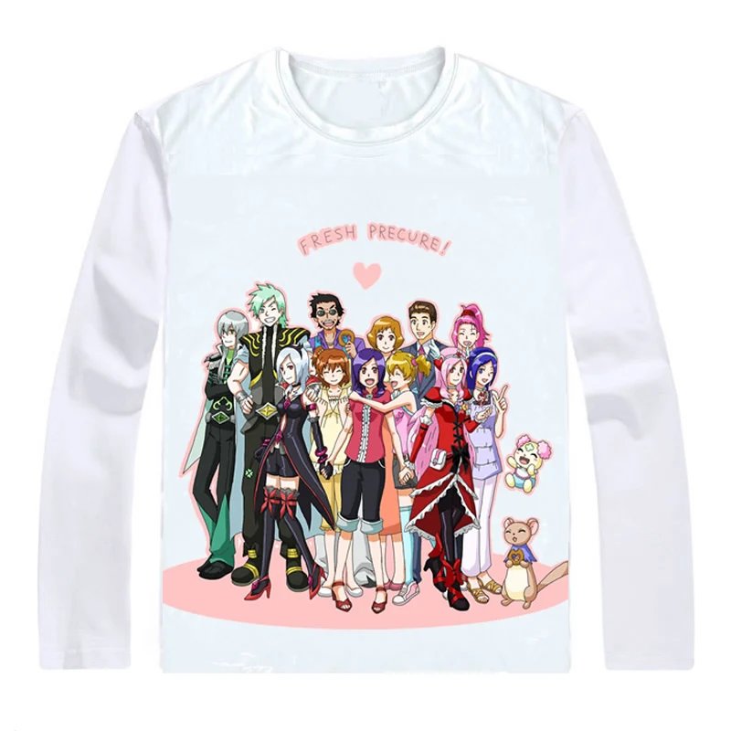 Футболки с длинным рукавом Fresh Pretty Cure рубашки рисунком аниме блестками для