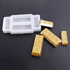 Прозрачная силиконовая форма в форме золотого стержня для шоколада, мыла, торта, формы для литья из смолы для домашнего орнамента
