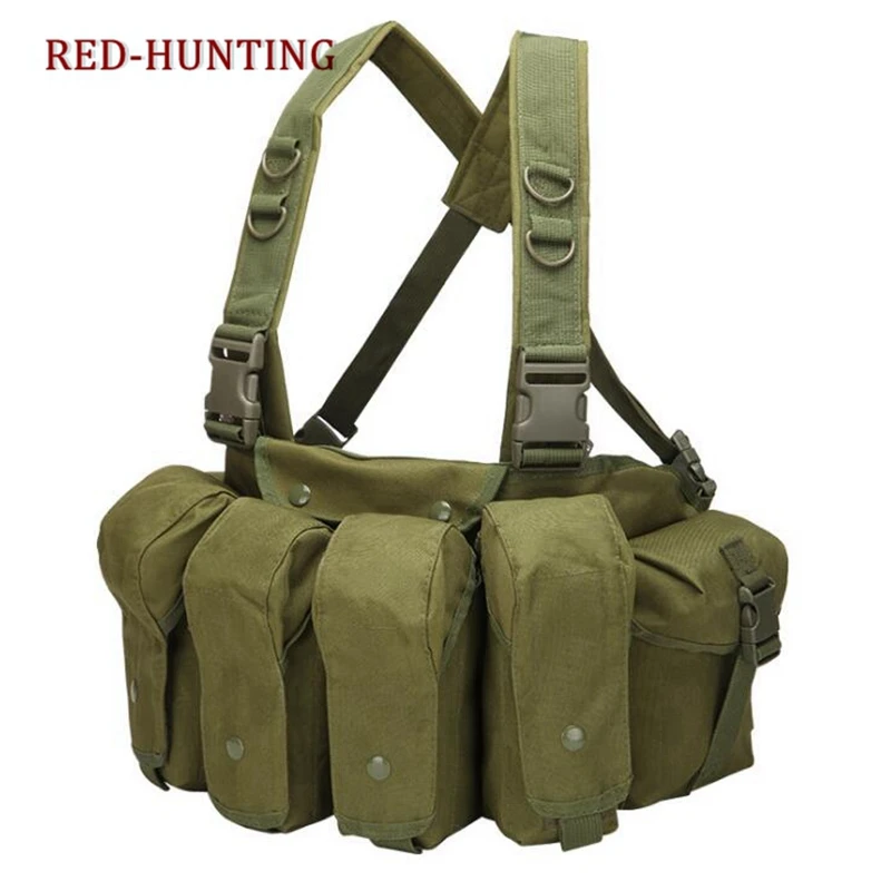 Outdoor Chest Rig Airsoft Hunting Vest Molle Pouch Simple Military Tactical Vest Magazine Pouch Carrier Vest for Hunting CS