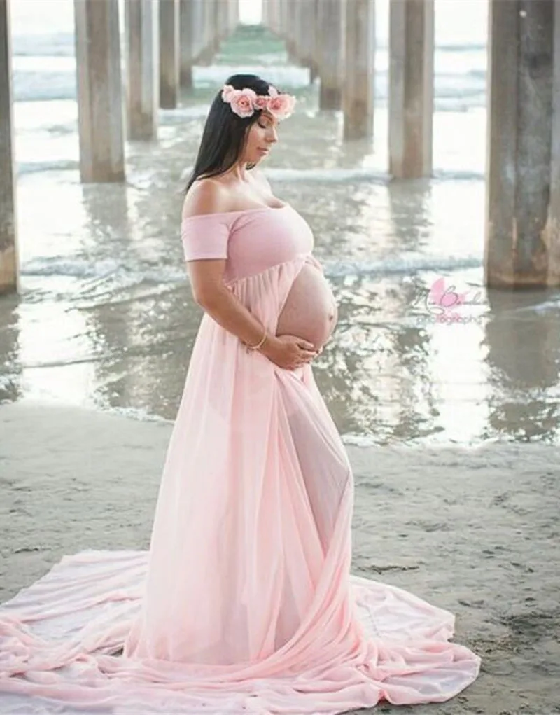 Pregnancy Dress Photography Props Dresses For Photo Shoot Maxi Gown Maternity Clothes Pregnant Women Premama Vestido | Мать и ребенок
