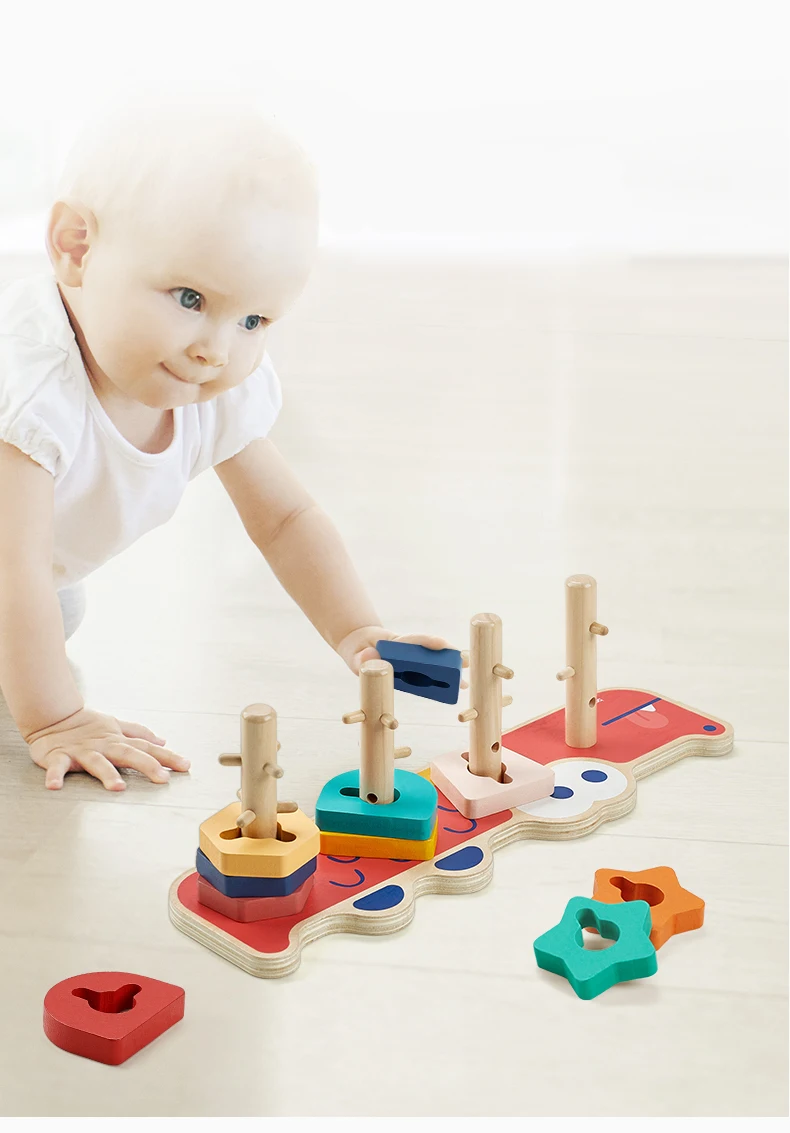 Babycare деревянная колонна игрушка красочная Цифровая форма познание сопряжение Игра Головоломка Дети раннего образования сопряжение обучающие игрушки