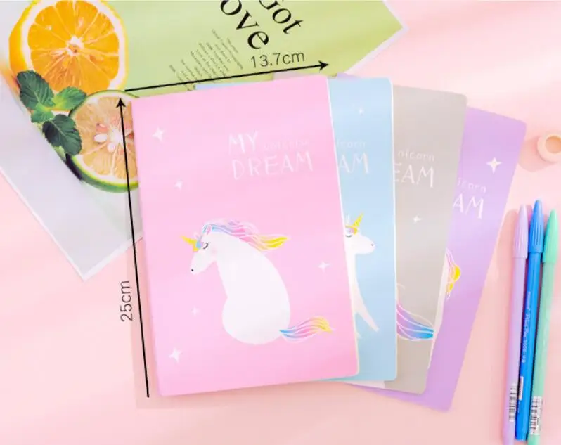 

1 Pcs Cartoon Unicorn Notebook Cute Star Note Book Diary Day Planner Kawaii Journal Stationery gift School Supplies