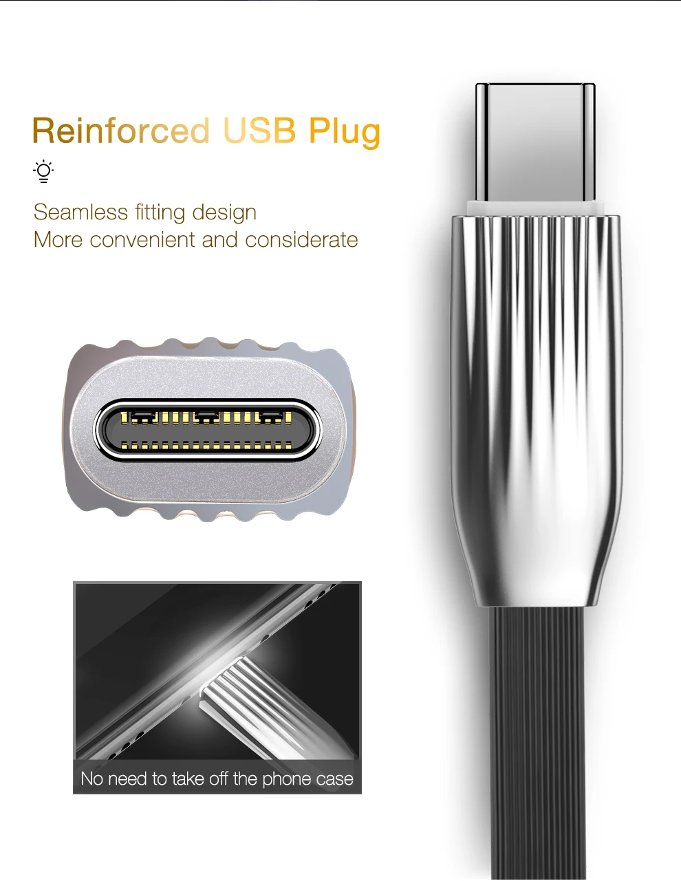 CAFELE светодиодный светильник type C USB кабель для samsung huawei Xiaomi type C порт usb кабель для зарядки прочный кабель для синхронизации данных 1,2 м