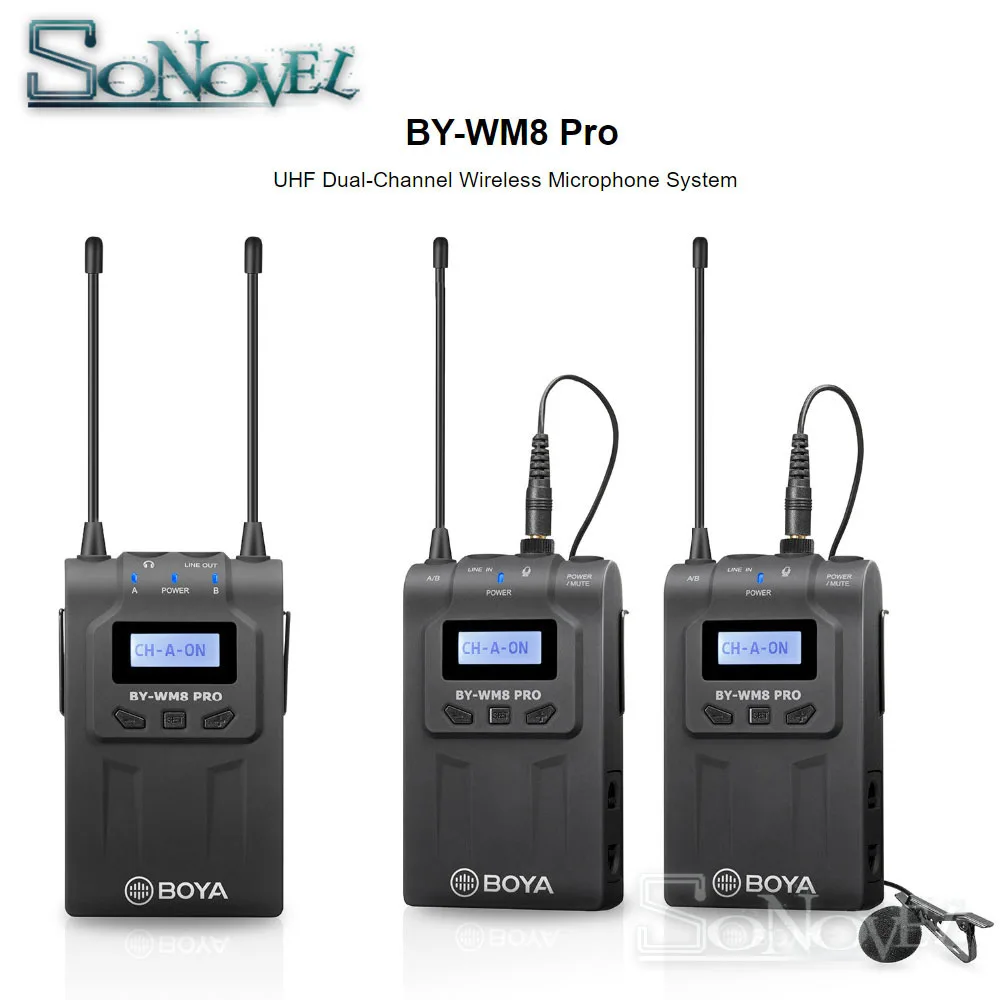 

BOYA BY-WM8 Pro UHF Wireless Lavalier Microphone System for iPhone 8 Video Interview Broadcast Canon Nikon DSLR Camera Camcorder