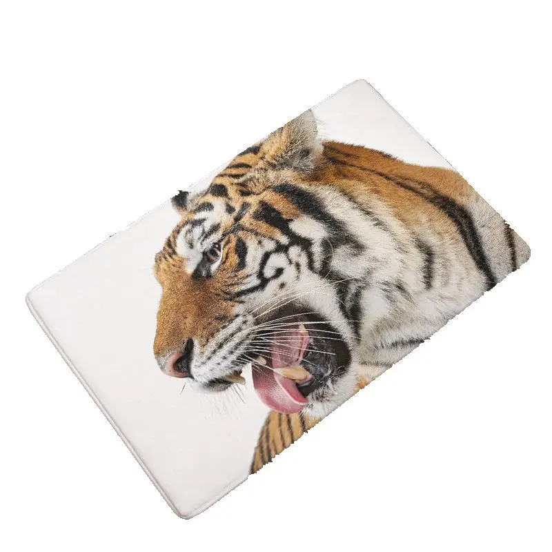 Фланелевый коврик для гостиной нескользящий с принтом тигра водопоглощающий