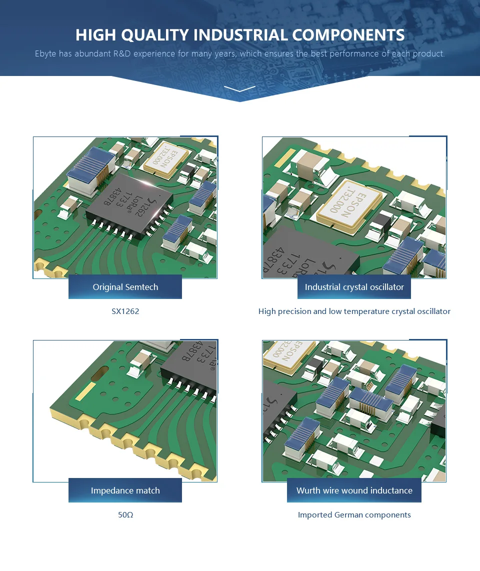 E22-900M22S Ультра низкое потребление чип SX1262 850~ 930 МГц 160 МВт IPX штамп антенна отверстия IoT uhf беспроводной приемопередатчик 915 МГц