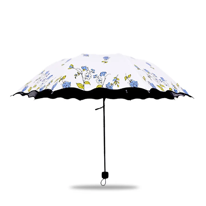 Цветочный женский пляжный кружевной зонтик от дождя шикарный розовый тройной