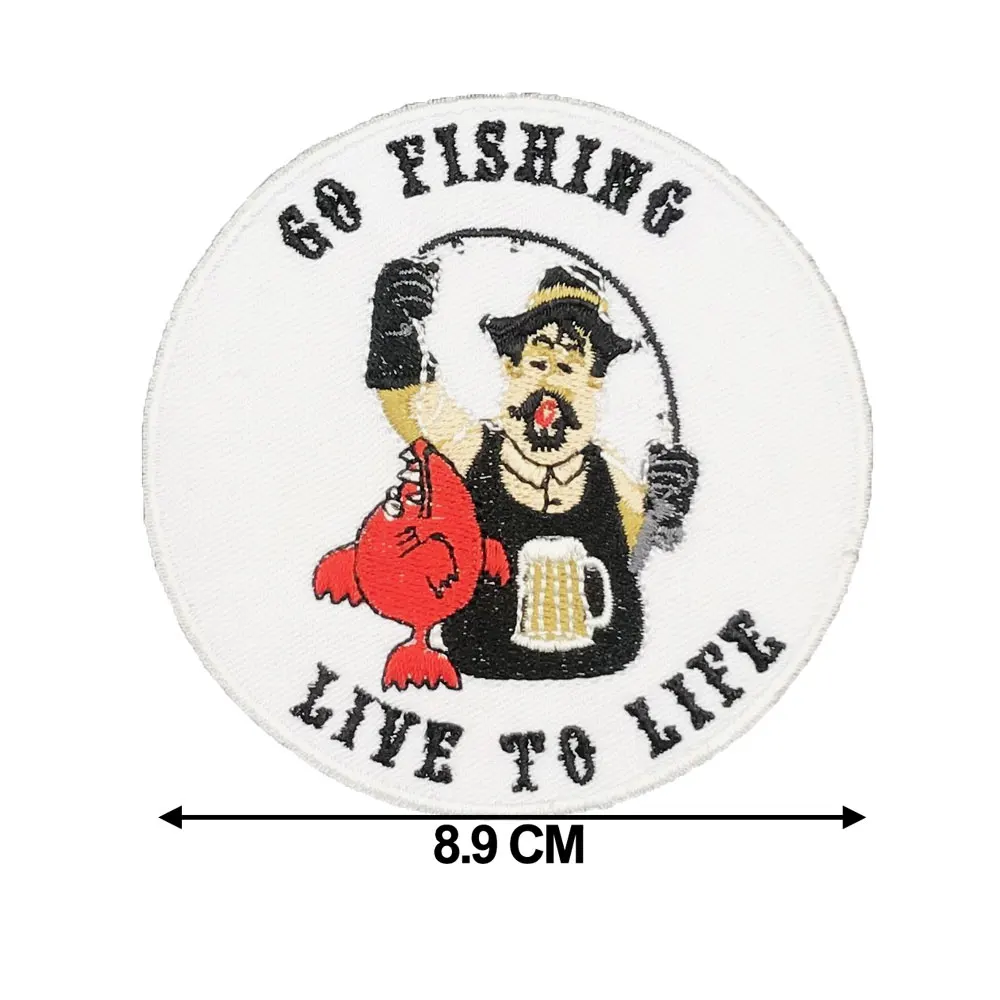 GO FISHING патч вышитая аппликация, этикетка для шитья панк байкерские нашивки одежда наклейки аксессуары для одежды значок