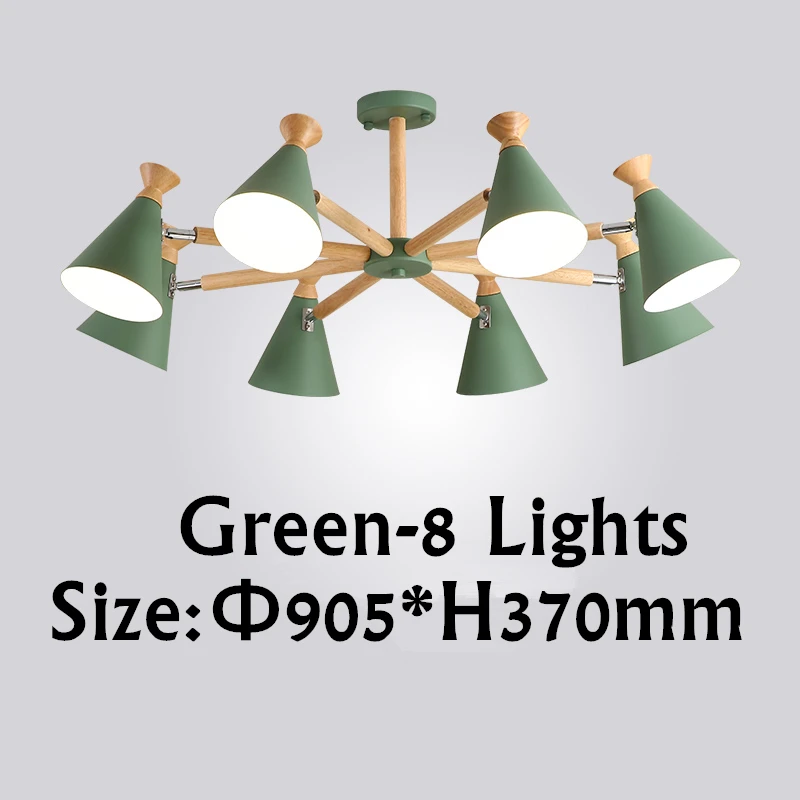 Green-8 lights Аппаратные средства, современная светодиодная Люстра для гостиной, спальни, квадратная внутренняя Потолочная люстра, лампа, светильники - Цвет абажура: Green-8 lights